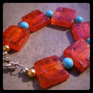 Mayan glass beaded bracelet